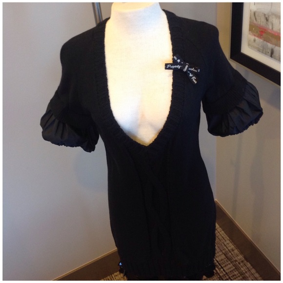 Black Knitted Dress with Sequins - Picture 6 of 8